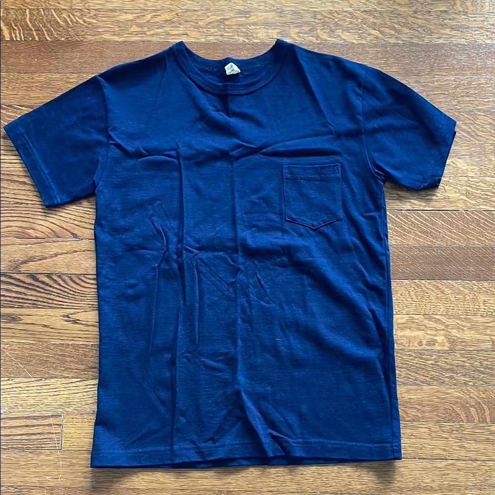 3Sixteen Heavyweight Navy Blue T-Shirt with Pocket